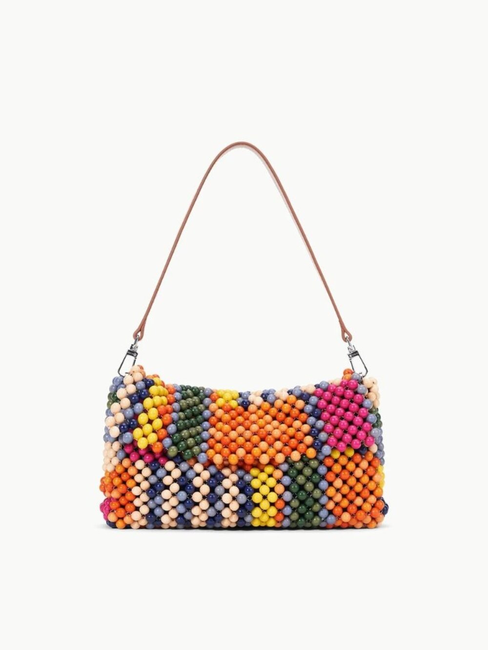 Staud Timmy Shoulder Bag in Multi Bayadere Stripe